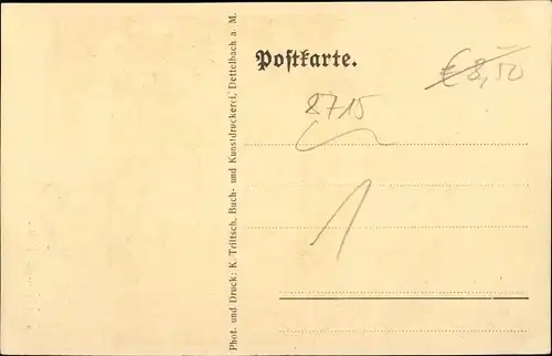 Ak Iphofen, Blick zum Rathaus mit Eingang, Statue