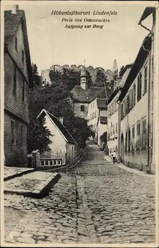 Ak Lindenfels im Odenwald, Aufgang zur Burg