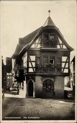 Ak Assmannshausen Rüdesheim am Rhein, Partie an der alten Dorfschänke