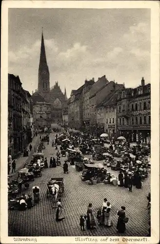 Ak Altenburg in Thüringen, Markttag auf dem Obermarkt