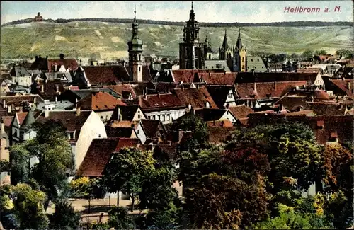 Ak Heilbronn am Neckar, Blick auf den Ort, Kirche, Häuser