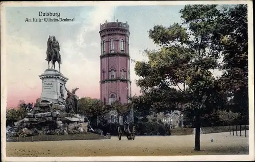 Ak Duisburg im Ruhrgebiet, Kaiser Wilhelm Denkmal