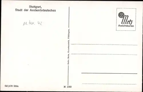 Ak Stuttgart in Württemberg, Gesamtansicht, Reim