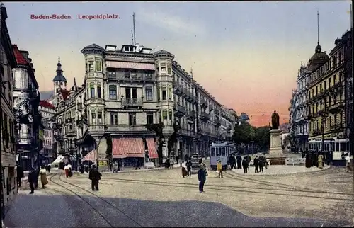 Ak Baden Baden am Schwarzwald, Leopoldplatz