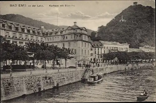 Ak Bad Ems an der Lahn, Kurhaus mit Bäderley