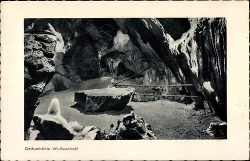 Ak Grüne Iserlohn im Märkischen Kreis, Dechenhöhle, Wolfsschlucht