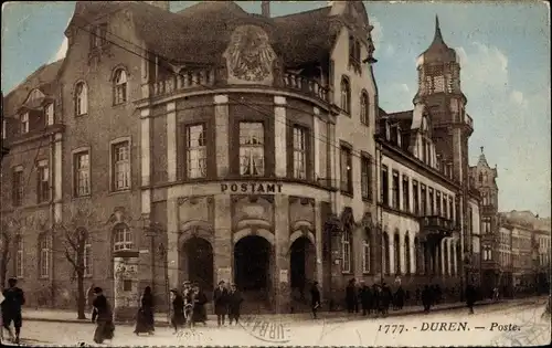 Ak Düren im Rheinland, Partie am Postamt