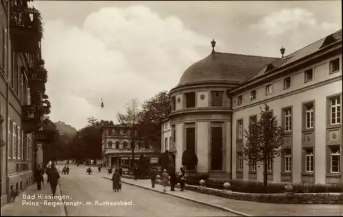Ak Bad Kissingen Unterfranken Bayern, Partie auf der Prinzregentenstraße mit Kurhausbad