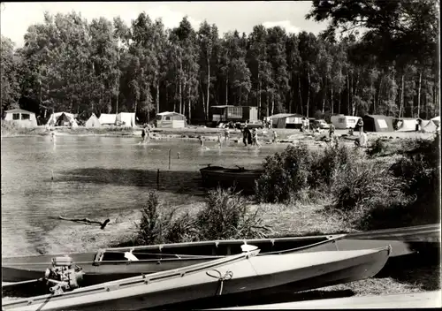 Ak Boek Rechlin an der Müritz, Zeltplatz an der Müritz