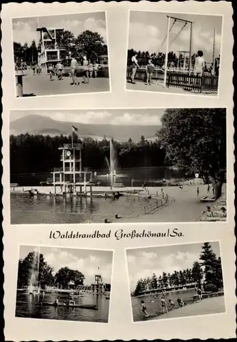 Ak Großschönau in Sachsen, Partie im Waldstrandbad