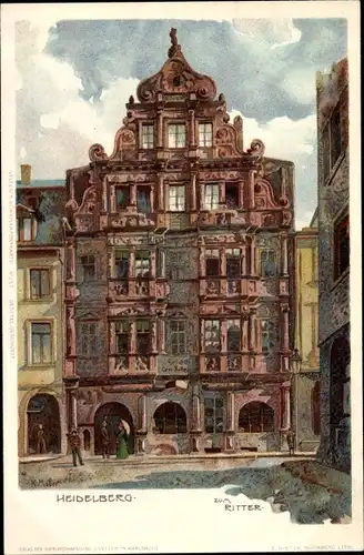 Künstler Litho Mutter, K., Heidelberg am Neckar, Hotel Zum Ritter