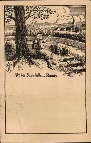 Lied Ak An der Saale hellem Strande, Deutsche Bahnhofsmission, Wappen