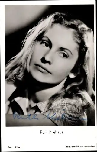 Ak Schauspielerin Ruth Niehaus, Portrait, Autogramm