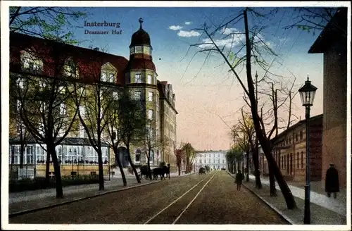 Ak Tschernjachowsk Insterburg Ostpreußen, Dessauer Hof, Gleise
