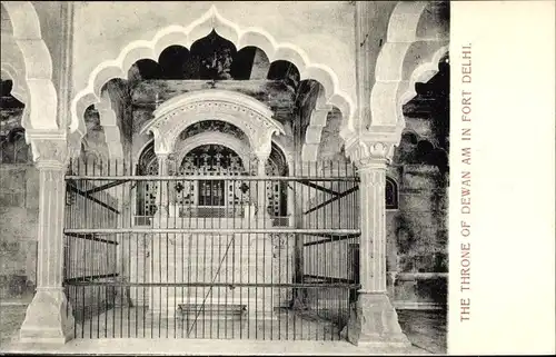 Ak Delhi Indien, The Throne of Dewan am Fort in Delhi