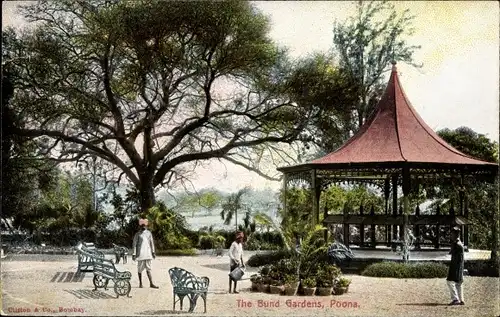 Ak Pune Poona Indien, The Bund Gardens
