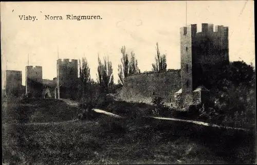 Ak Visby Wisby Schweden, Norra Ringmuren