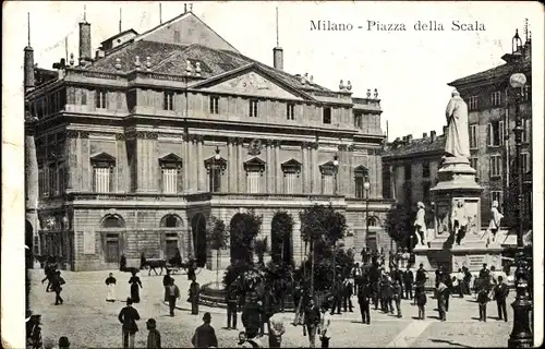 Ak Milano Mailand Lombardia, Piazza della Scala