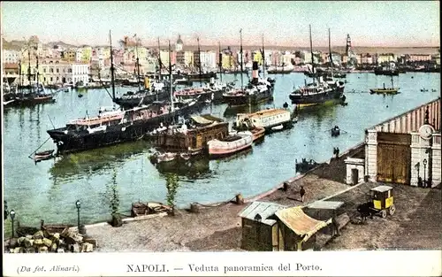 Ak Napoli Neapel Campania, veduta panoramica del Porto