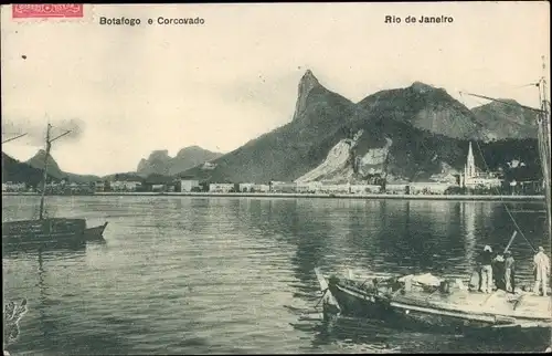 Ak Botafogo Rio de Janeiro Brasilien, Corcovado