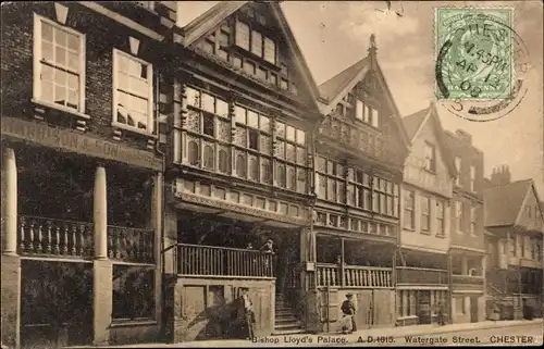 Ak Chester Cheshire England, Watergate Street, Bishop Lloyd's Palace