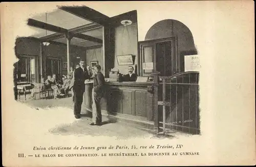 Ak Paris IX, Union chretienne de Jeunes gens, Rue de Trevise