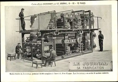 Ak Paris, Le Journal, sa Fabrication, Druckerpresse