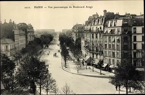 Ak Paris XIII, Vue panoramique du Boulevard Arago