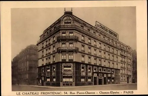 Ak Paris VIII, Le Chateau Frontenac, Rue Pierre Charron