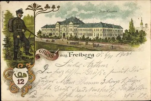 Litho Freiberg in Sachsen, Jäger-Kaserne, Regiment Nr. 12