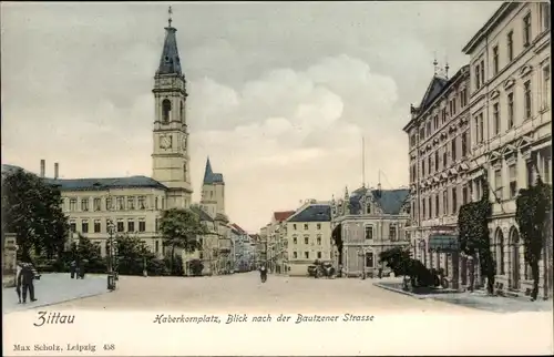 Ak Zittau in Sachsen, Haberkornplatz, Bautzener Straße