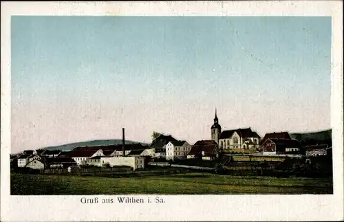 Ak Wilthen in der Oberlausitz, Gesamtansicht mit Kirche