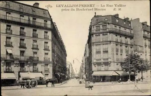 Ak Levallois Perret Hauts de Seine, La Rue Vallier