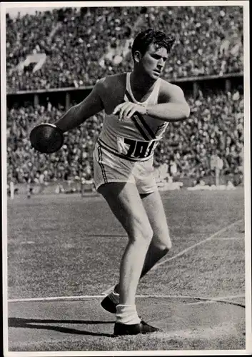 Sammelbild Olympia 1936, Diskuswerfer Cenneth Carpenter