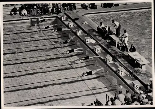 Sammelbild Olympia 1936, 100m Freistilschwimmen der Frauen
