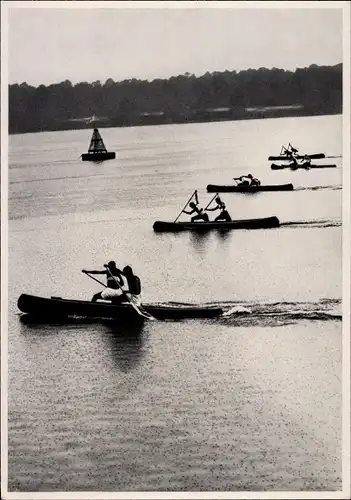 Sammelbild Olympia 1936, Kanadier Zweikampf, Kanuregatta