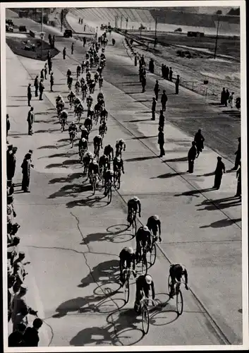 Sammelbild Olympia 1936, Radrennsport, 100km Straßenrennen auf der Avus