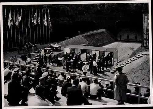 Sammelbild Olympia 1936, Schießstände in Ruhleben, Pistolenschießen, Moderner Fünfkampf