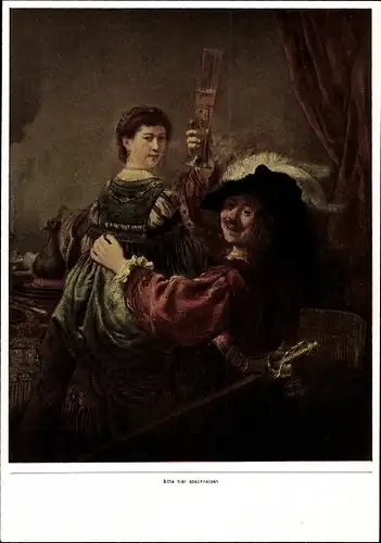 Sammelbild Die Malerei des Barock, Rembrandt, Selbstbildnis des Künstlers mit seiner Gattin