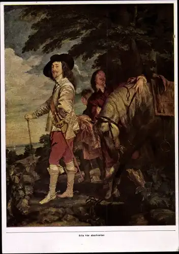Sammelbild Die Malerei des Barock, Anthonis van Dyck, König Karl I von England auf der Jagd