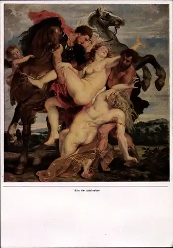 Sammelbild Die Malerei des Barock, Peter Paul Rubens, Der Raub der Töchter des Leukippos