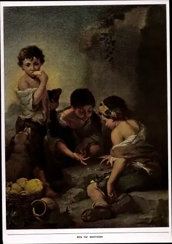 Sammelbild Die Malerei des Barock, Bartolome Esteban Murillo, Würfelspieler