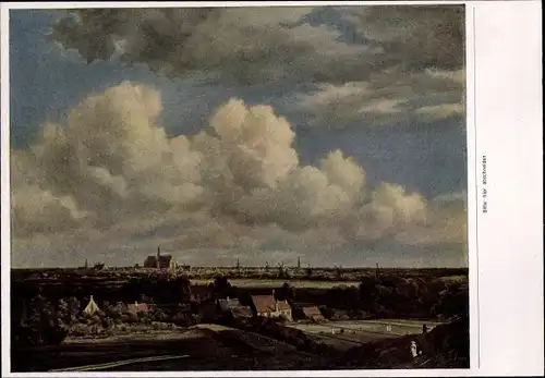 Sammelbild Die Malerei des Barock, Jacob van Ruisdael, Blick auf Haarlem von den Overveener Dünen