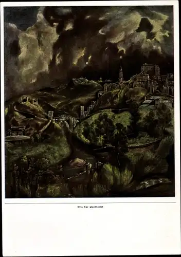 Sammelbild Die Malerei des Barock, Greco, Toledo im Gewitter