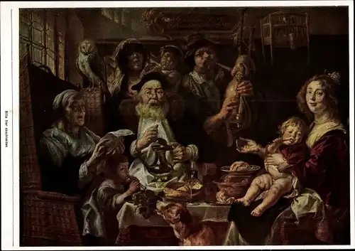 Sammelbild Die Malerei des Barock, Jacob Jordaens, Wie die Alten sungen