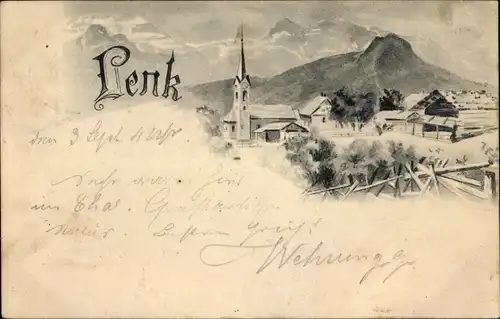 Ak Lenk Kt Bern, Blick auf den Ort