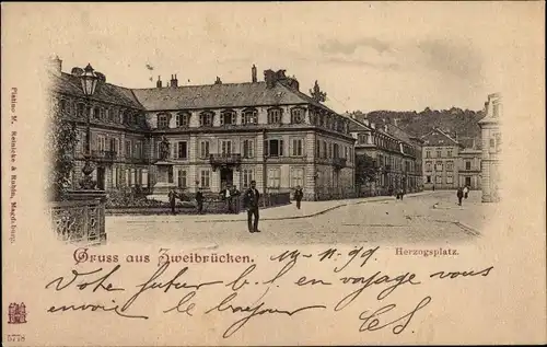 Ak Zweibrücken in der Pfalz, Herzogsplatz