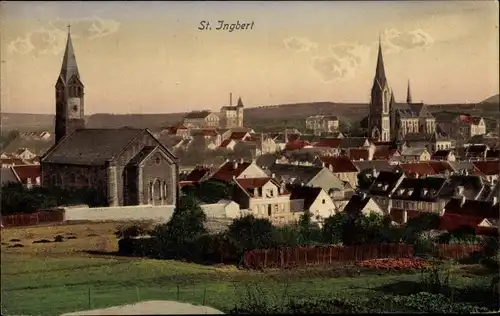 Ak Sankt Ingbert im Saarland, Totalansicht der Ortschaft