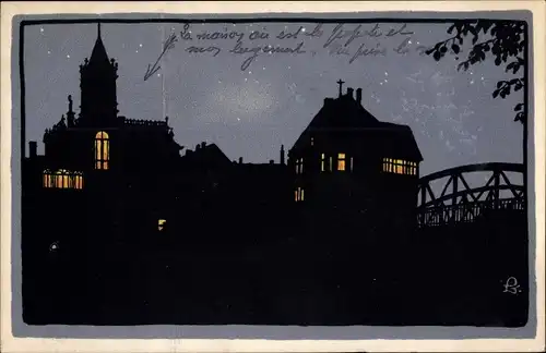 Steindruck Ak Neunkirchen im Saarland, Brückenstraße