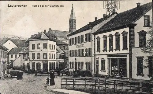 Ak Lauterecken in der Pfalz, Partie bei der Glanbrücke, Hotel zur Post
